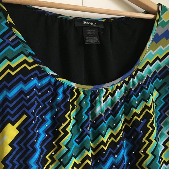 Electric Circus Punkrock Mistfit Bolt and Rhinestone Blouse - Picture 3 of 14